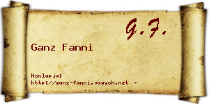 Ganz Fanni névjegykártya